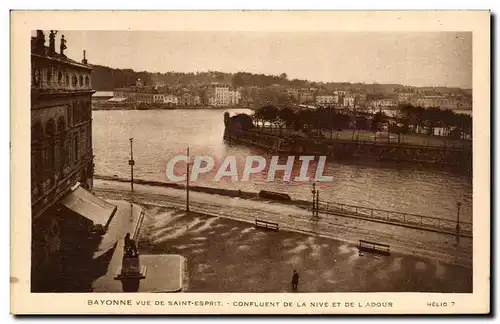 Cartes postales Bayonne Vue de Saint Esprit Confluent de la Nive et de L'Adour