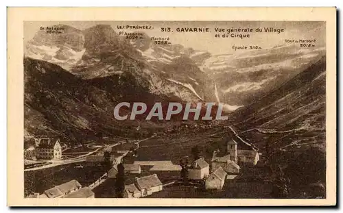 Cartes postales Gavarnie Vue Generale du Village et du Cirque