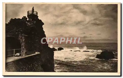 Ansichtskarte AK La Douce France cote Basque Biarritz La Pointe du Rocher de la Vierge un Jour de la vierge