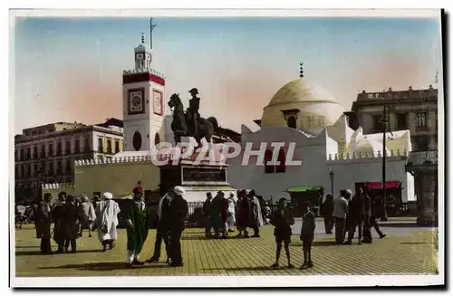 Cartes postales Alger La Mosquee De Sidi Abderraman Et La Statue Du Duc d&#39Orleans