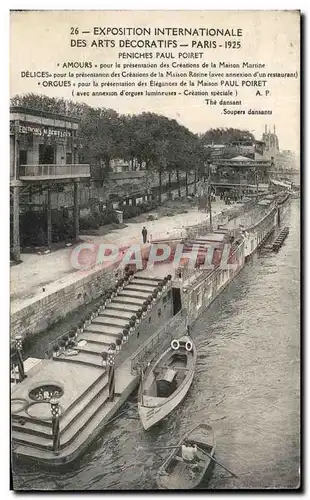 Cartes postales Exposition Internationale Des Arts Decoratifs Paris 1925 Peniches Paul Poiret