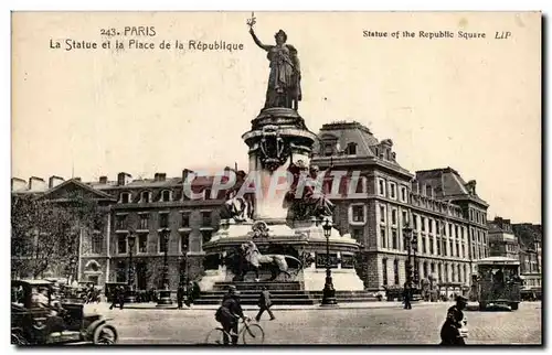 Ansichtskarte AK Paris La Statue Et La Place De La Republique Lion