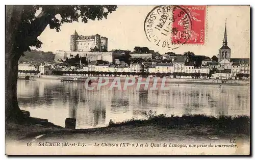 Ansichtskarte AK Saumur Le Chateau et le Quai de Limoges vue Prise du Marronier