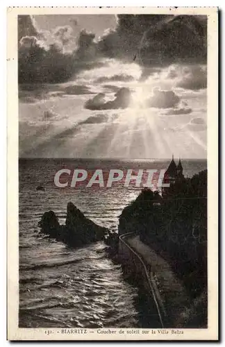 Cartes postales Biarritz Coucher de Soleil sur la Ville Belza