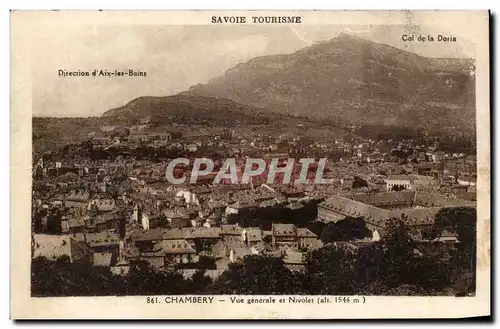 Cartes postales Savoie Tourisme Col de la Doris Chambery Vue Generale et Nivolet