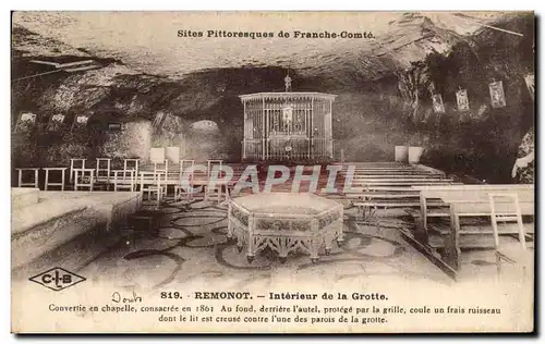 Cartes postales Site Pittoresques De Franche comte Remonot Interieur De La Grotte