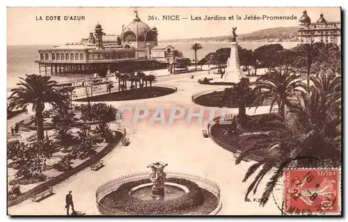 Cartes postales La Cote D&#39Azur Nice Les Jardins et la Jetee Promenade