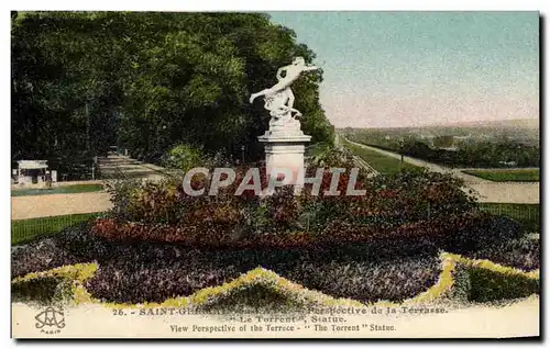 Cartes postales Saint Germain en Laye Perspective de la terrasse Le Torrent statue