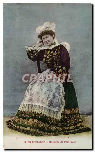 Cartes postales En Bretagne Costume de Pont Aven Folklore