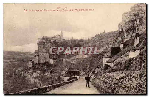 Ansichtskarte AK Rocamadour Entree du Village et Vue D&#39Ensemble