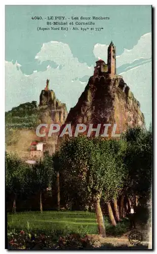 Cartes postales Le puy Les Deux Rochers St Michel et Corneille