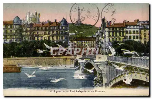 Cartes postales Lyon Le Pont Lafayette et les Mouettes