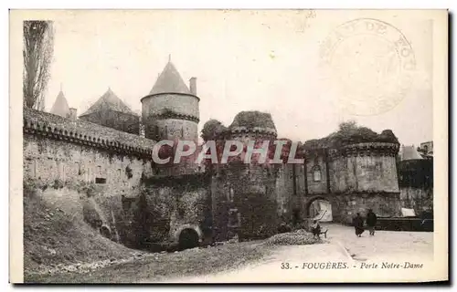 Ansichtskarte AK Fougeres Porte Notre dame