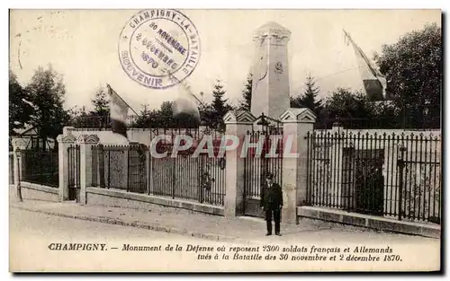 Ansichtskarte AK Champigny Monument de la Defense du Reposent 3200 soldats francais et allemands Militaria