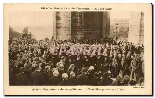 Cartes postales Drac Et Pac a L&#39Arc De triomphe 20 juin 1926 Une minut de recueillement