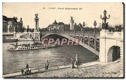 Ansichtskarte AK Paris Pont Alexandre III peniche Pecheur