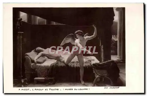 Cartes postales F Picot L&#39Amour Et Psyche Paris Musee du Louvre Ange