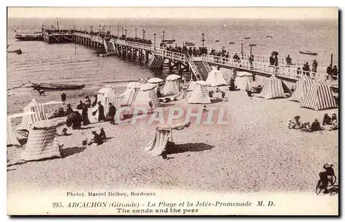 Ansichtskarte AK Arcachon La Plage Et La Jetee Promenade