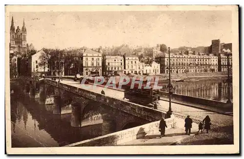 Cartes postales Angers Le Pont Beaurepaire Vers La Cathedrale Et Le Chateau