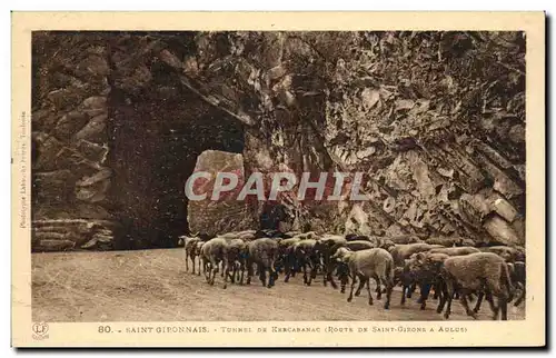 Cartes postales Saint Gironnais Tunnel de Kercabanac (route de Saint Girons a Aulus) Moutons