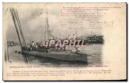 Cartes postales Boulogne Sur Mer Destroyer Durandal Bateau