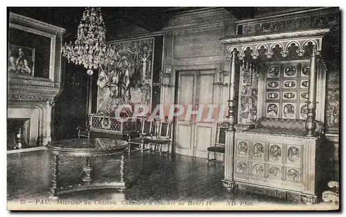 Cartes postales Pau Interieur du Chateau Chambre a Coucher de Henri IV