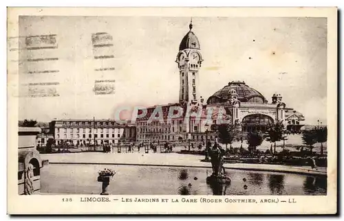 Cartes postales Limoges Les Jardins et la Gare