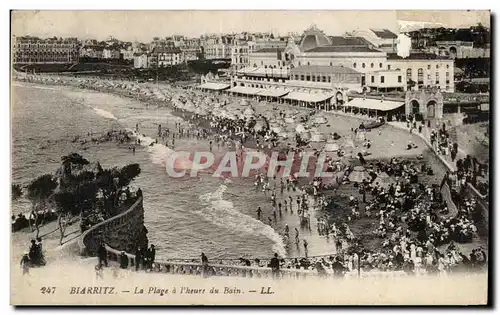 Cartes postales Biarritz La Plage a I&#39heure du Bain