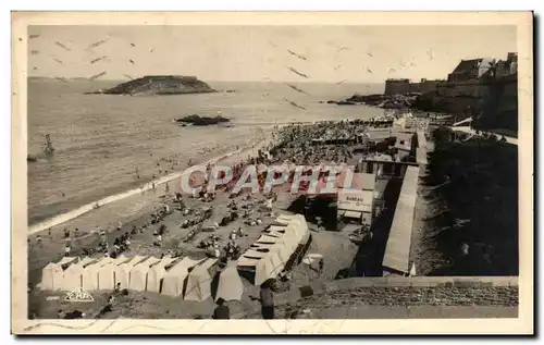 Cartes postales Saint Malo Plage de Bon Secours vue Vers la Tour Bedouane