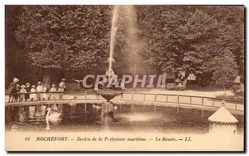 Cartes postales Rochefort Jardin de la Prefecture maritime Le Bassin Enfants