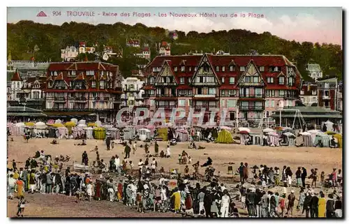 Cartes postales Trouville Reine des Plages Les Nouveaud Hotels vus de la Plage