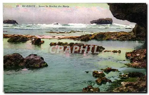 Ansichtskarte AK Biarritz Sous la Roche du Basta