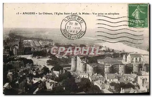 Ansichtskarte AK Angers Le Chateau l&#39Eglise Saint Laud La Maine Vue Prise En Aeroplane