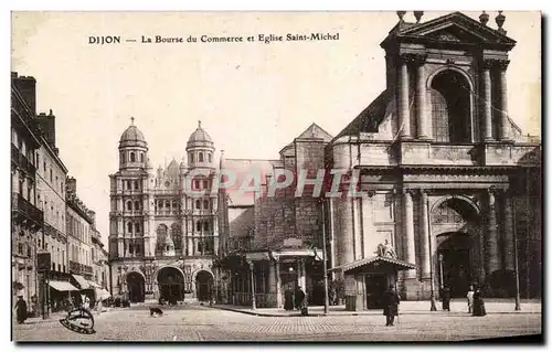 Cartes postales Dijon La Bourse Du Commerce Et Eglise Saint Michel