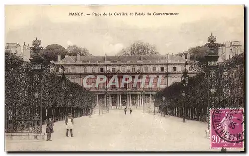 Cartes postales Nancy Place de la Carriere et Palais du Gouvernement