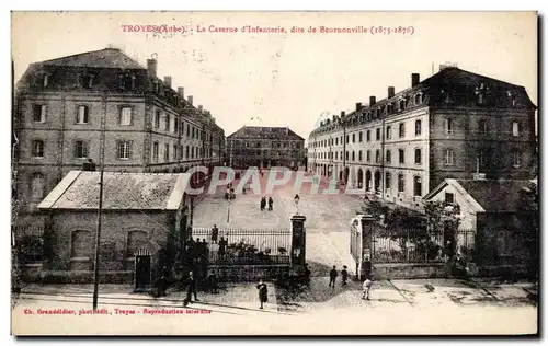 Cartes postales Troyes La Caserne d'Infanteire dite de Beurnonville 1875 1876 Militaria