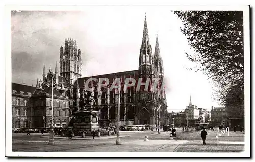 Cartes postales Rouen Place De l&#39Hotel De Ville Eglise St Ouen