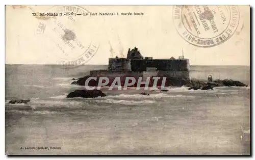 Cartes postales Saint Malo Le Fort National A Maree Haute