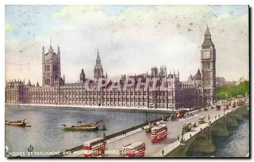 Cartes postales Houses Of Parliament And Westminster Bridge London