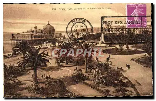 Cartes postales Nice Les Jardins Et Le Palais De La Jetee