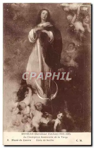 Cartes postales Murillo La Concepiton Immacuiee De La Vierge Musee du Louvre Paris Ecole de Seville