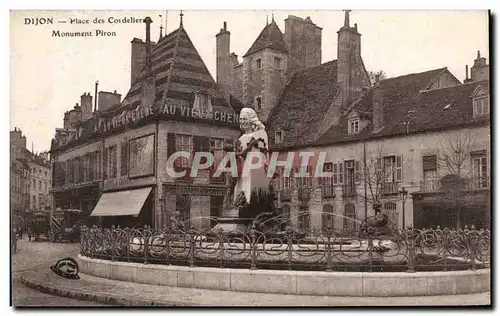 Cartes postales Dijon Place des Cordeliers Monument Piron Au Vieux Chene