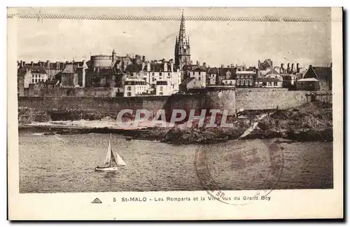 Cartes postales St Malo Les Remparts et la Ville vus du Grand Bey