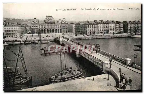 Ansichtskarte AK Le Havre Le Bassin du Commerce et la Bourse