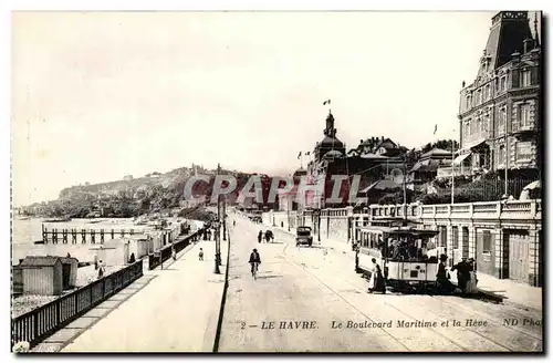 Ansichtskarte AK Le Havre Le Boulevard Maritime et La Heve Tramway