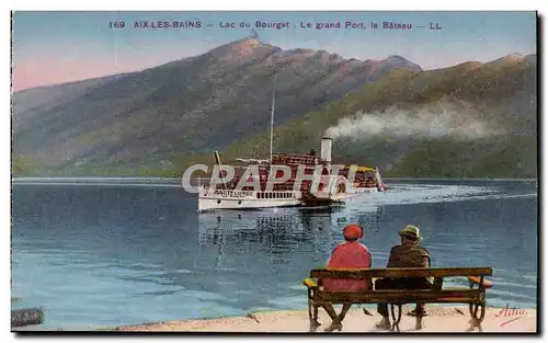 Ansichtskarte AK Aix Les Bains Lac du Bourget Le Grand Port Le Bateau