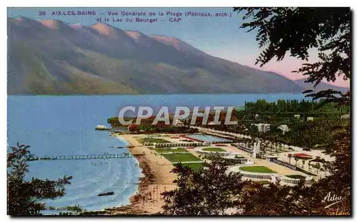 Cartes postales Aix Les Bains Vue Generale de la Plage et la Lac du Bourget