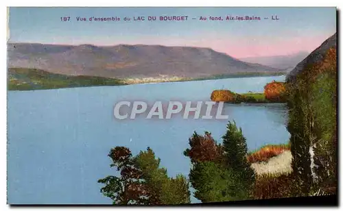 Cartes postales Aix Les Bains Vue d Ensemble du Lac Du Bourget Au font