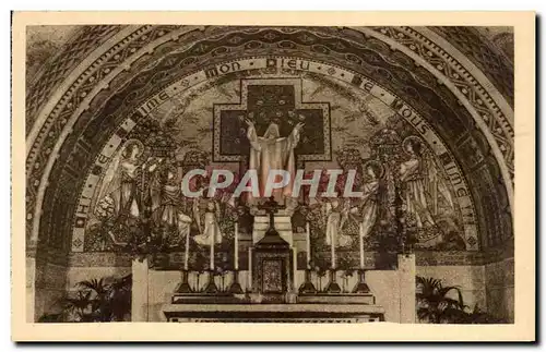 Cartes postales La Basilique de Lisieux La Crypte Statue Mosaique du Choeur