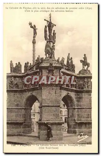 Cartes postales Pleyben Le Calvaire formant Arc de Triomphe